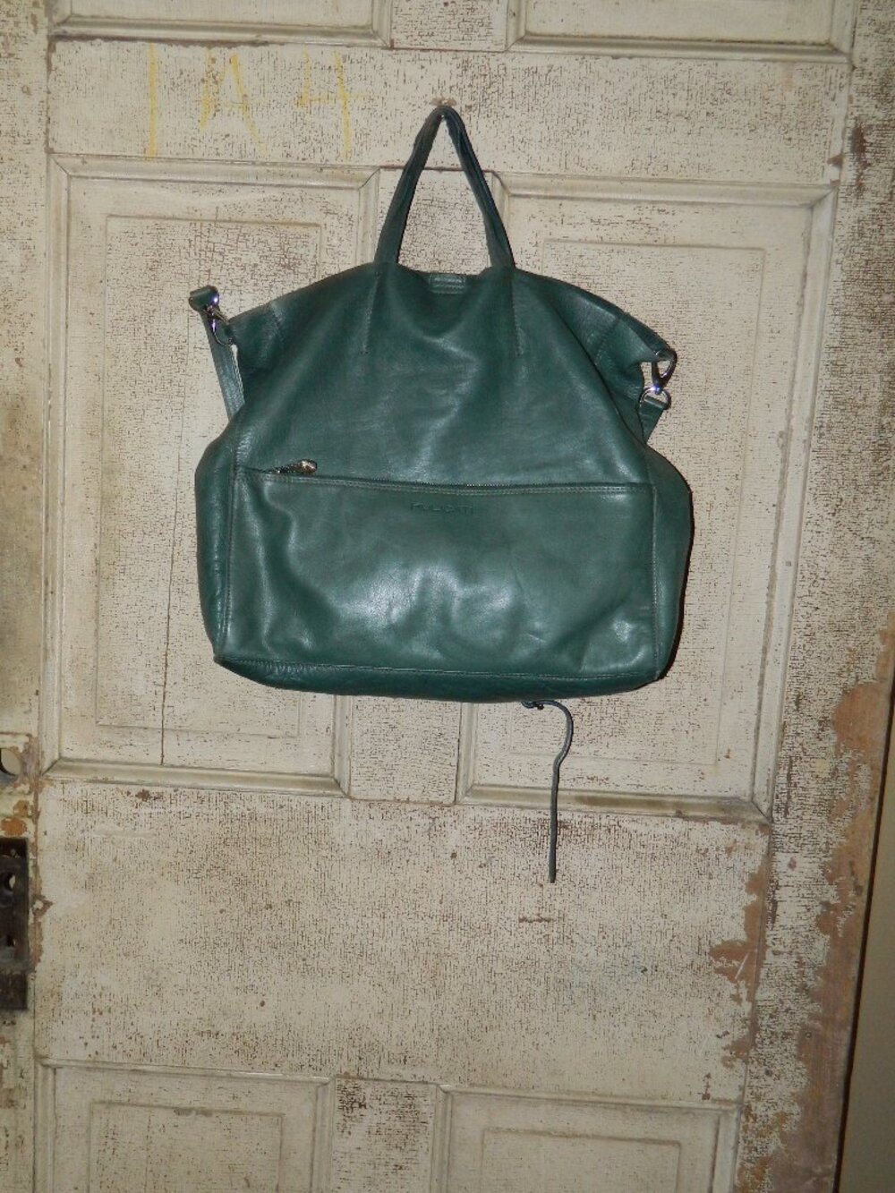 Pulicati Dark Green Italian Leather Shoulder Bag READ!!!!!